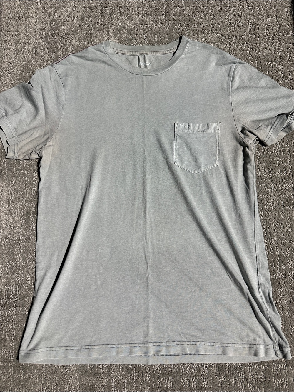 RVCA Men's Vintage Pigment Dye Red Stitch Short Sleeve Pocket Tee